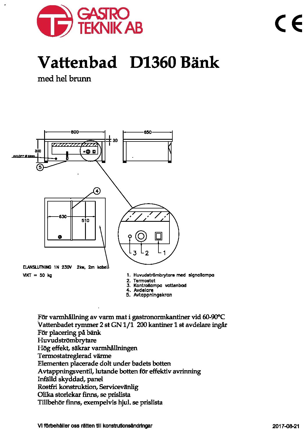 Vattenbad bänkmodell